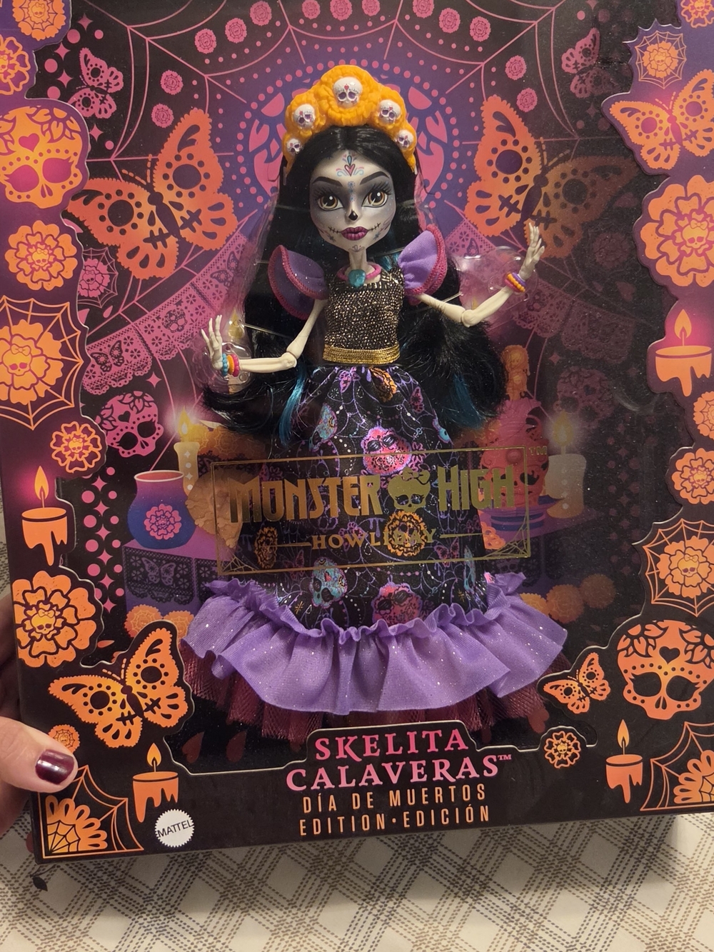 Monster High Skelita Calaveras Día de Muertos Purple Girls Costume Doll